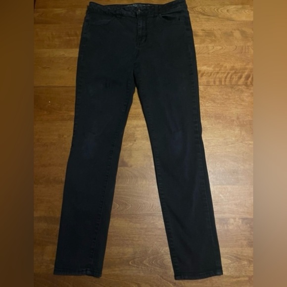 American Eagle SIZE 2 Women’s Extreme Stretch High Rise Black Jeans Skinny - Picture 2 of 10